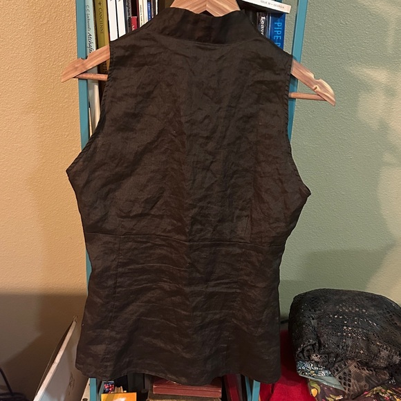 Zara Dark Brown Sleeveless Blouse - Picture 4 of 6